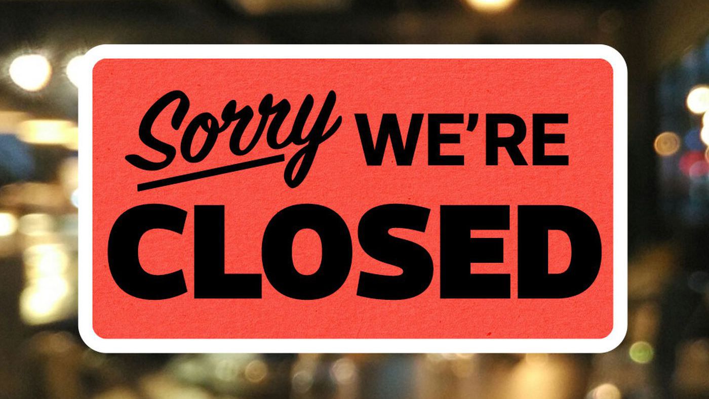 Sorry Closed Sign